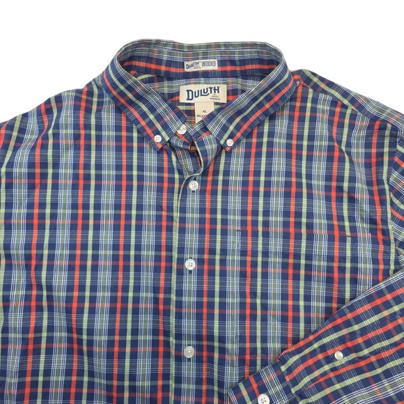 Duluth‎ Trading Plaid Cotton Shirt XL Relaxed Fit Outdoor Casual Workwear - Picture 2 of 8